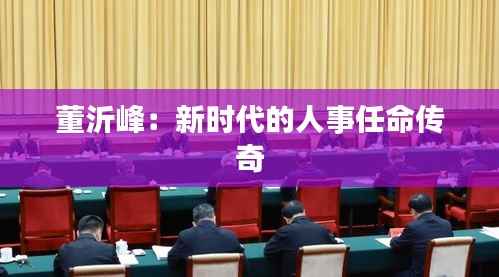 董沂峰:新时代的人事任命传奇