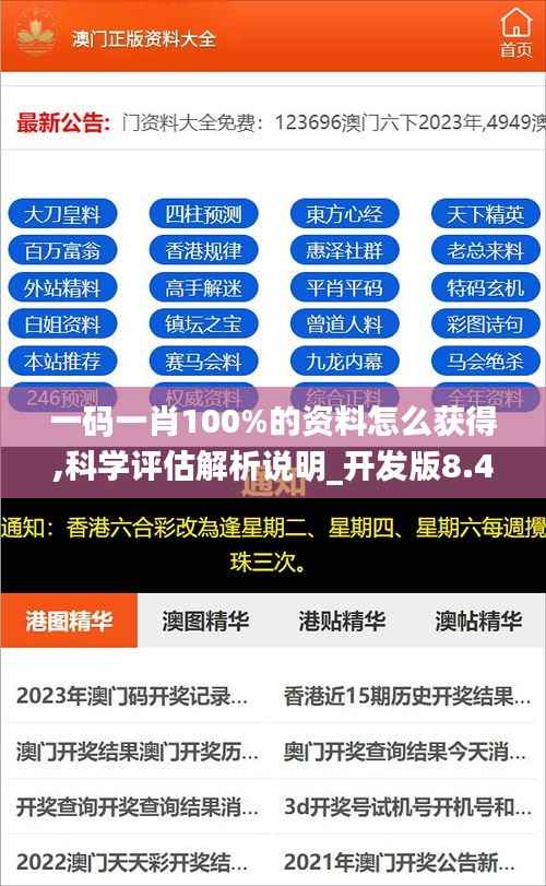 一码一肖100%的资料怎么获得,科学评估解析说明_开发版8.463
