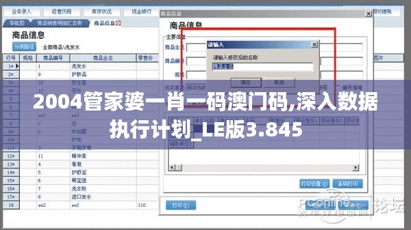 2004管家婆一肖一码澳门码,深入数据执行计划_LE版3.845