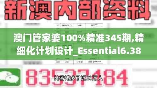 澳门管家婆100%精准345期,精细化计划设计_Essential6.384