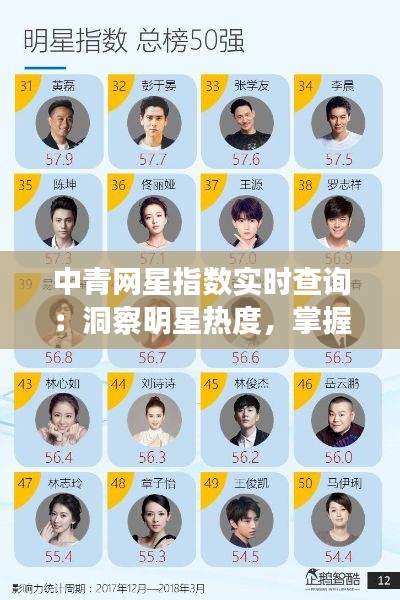 中青网星指数实时查询:洞察明星热度,掌握娱乐风向标