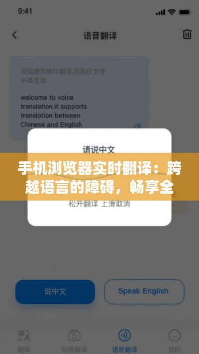 手机浏览器实时翻译:跨越语言的障碍,畅享全球资讯