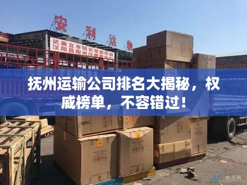 抚州运输公司排名大揭秘,权威榜单,不容错过!