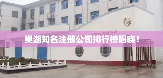 巢湖知名注册公司排行榜揭晓!