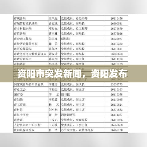 资阳市突发新闻,资阳发布